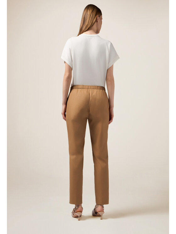Oltre Oltre Pantaloni di tessuto P066R008590N012 Marrone Regular Fit