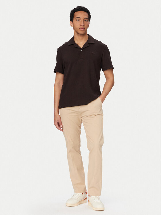 Lacoste Lacoste Polo marškinėliai DH1969 Tamsiai ruda Classic Fit