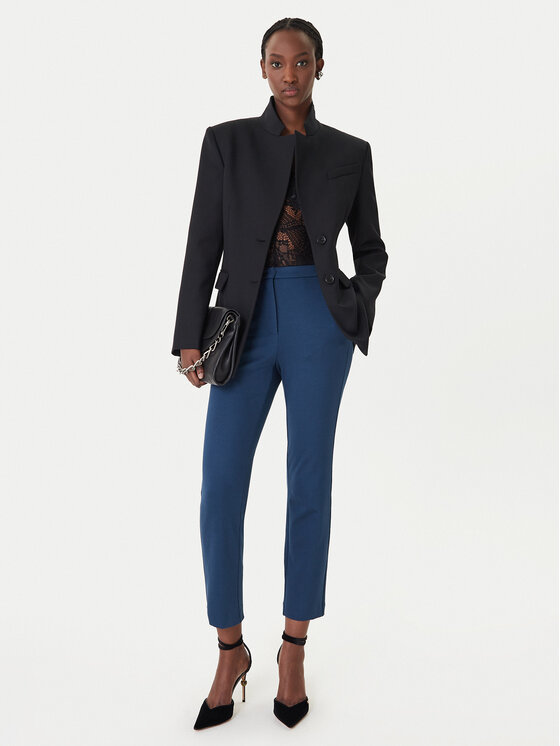 Patrizia Pepe Patrizia Pepe Hlače iz tkanine 8P082/ A715 Modra Slim Fit