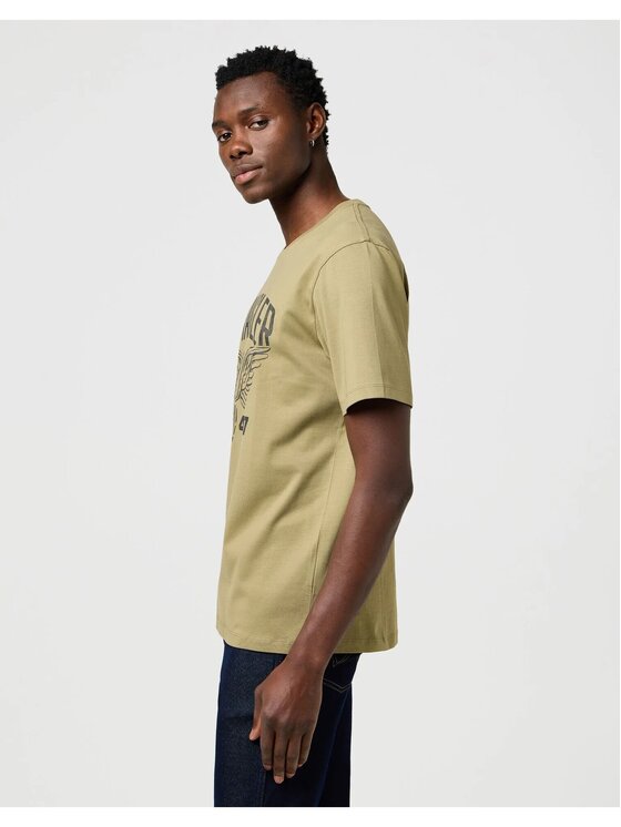 Wrangler Wrangler T-Shirt AMERICANA TEE Zielony Regular Fit