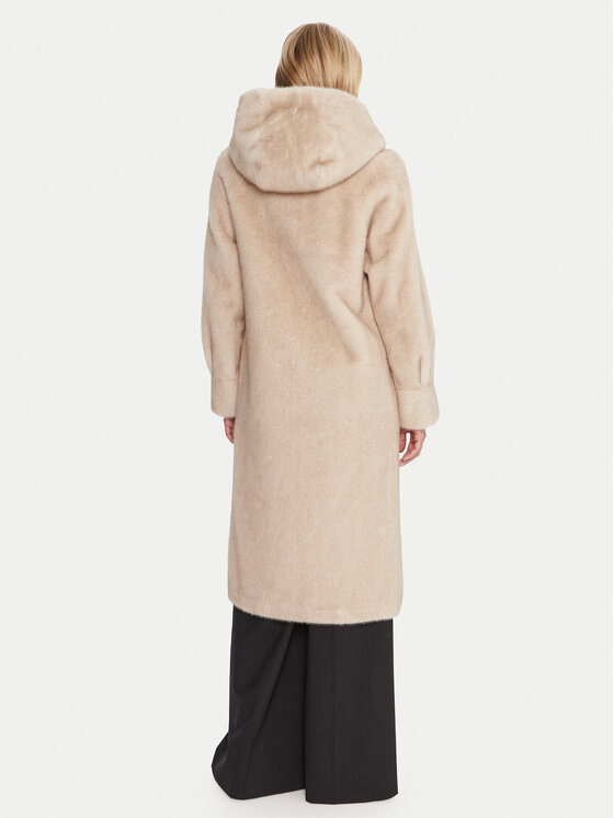 Luisa Spagnoli Luisa Spagnoli Pelzmantel Savelli 542439 Beige Loose Fit