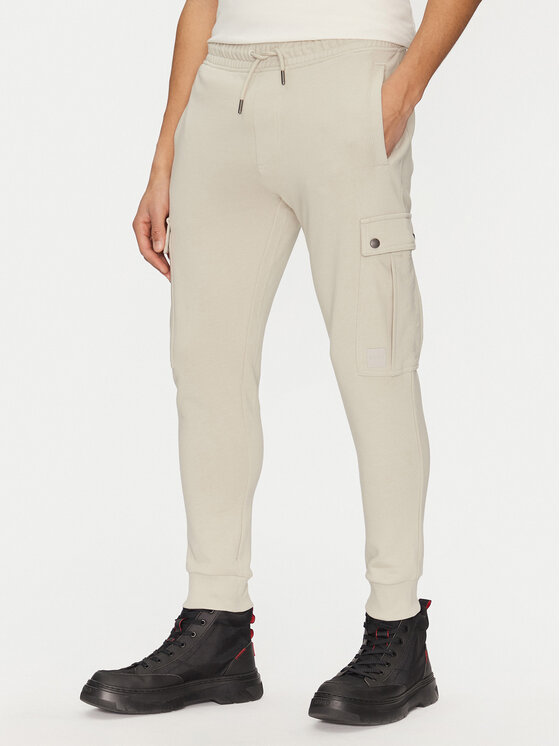 BOSS BOSS Spodnji del trenirke Seteam 50542917 Kremna Regular Fit