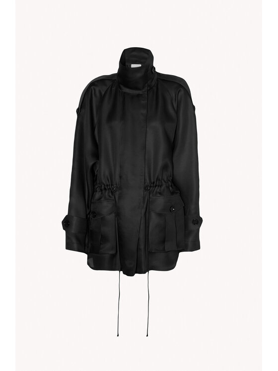 Epuzer Epuzer Kurtka przejściowa Transparent organza Czarny Baggy Fit