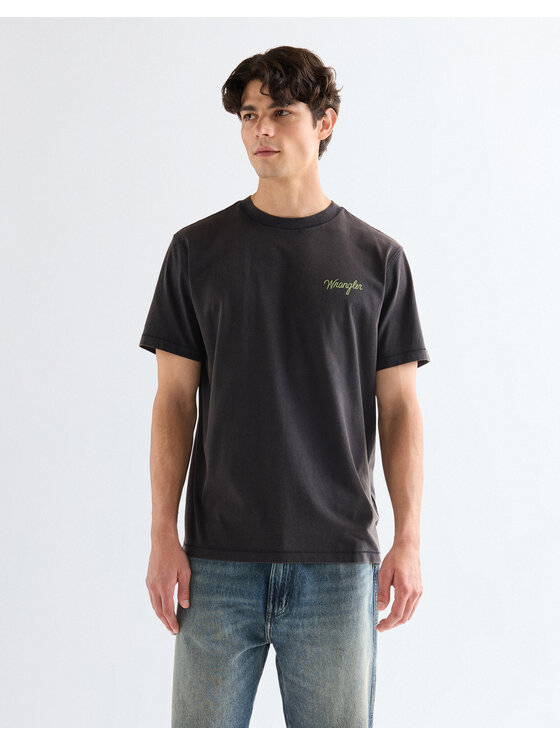 Wrangler Wrangler T-Shirt GRAPHIC TEE Czarny Relaxed Fit