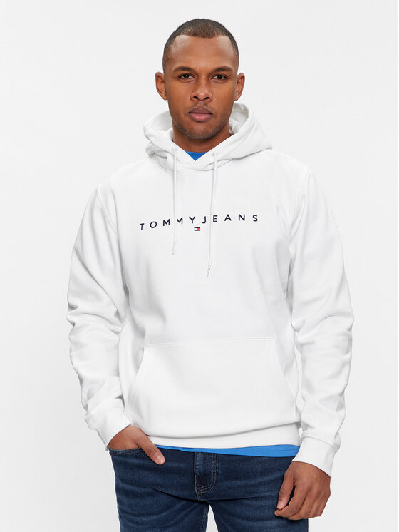 Tommy Jeans Jopa Linear Logo DM0DM17985 Bela Regular Fit