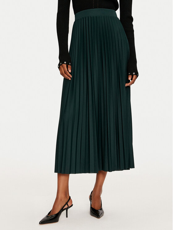 ONLY Plisovaná sukňa 15277887 Zelená Regular Fit