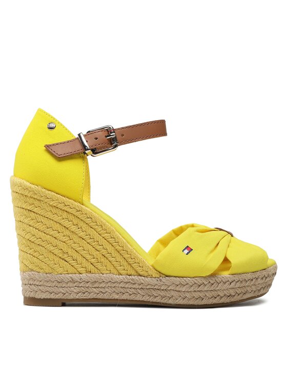 Espadrile Tommy Hilfiger Basic Open Toe High Wedge FW0FW04784 Vivid Yellow ZGS