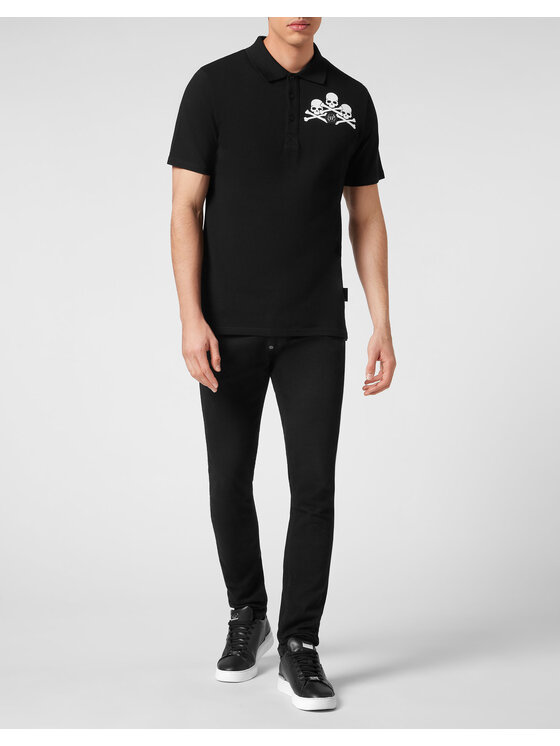 PHILIPP PLEIN PHILIPP PLEIN Polo 245 Czarny Slim Fit