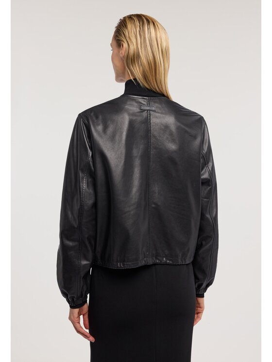 Trussardi Trussardi Kurtka skórzana R302A000785N033 Czarny Cropp Fit