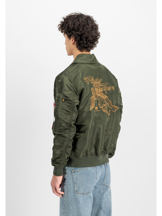 Alpha Industries Alpha Industries Kurtka bomber Flying Tigers CWU Light Bomber Jacket Zielony Regular Fit