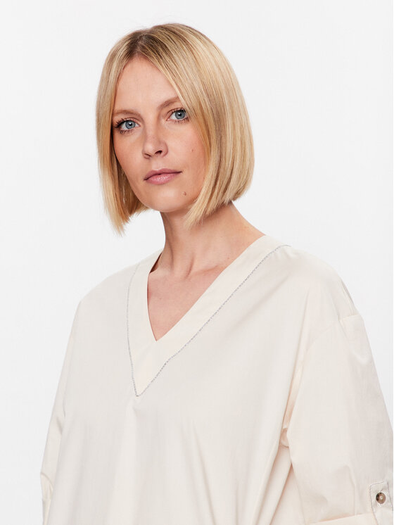 Peserico Peserico Kasdieninė suknelė S02878 Écru Relaxed Fit