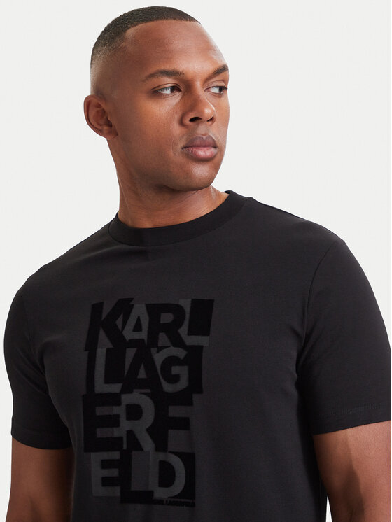 KARL LAGERFELD KARL LAGERFELD Tričko 755042 564235 Čierna Regular Fit