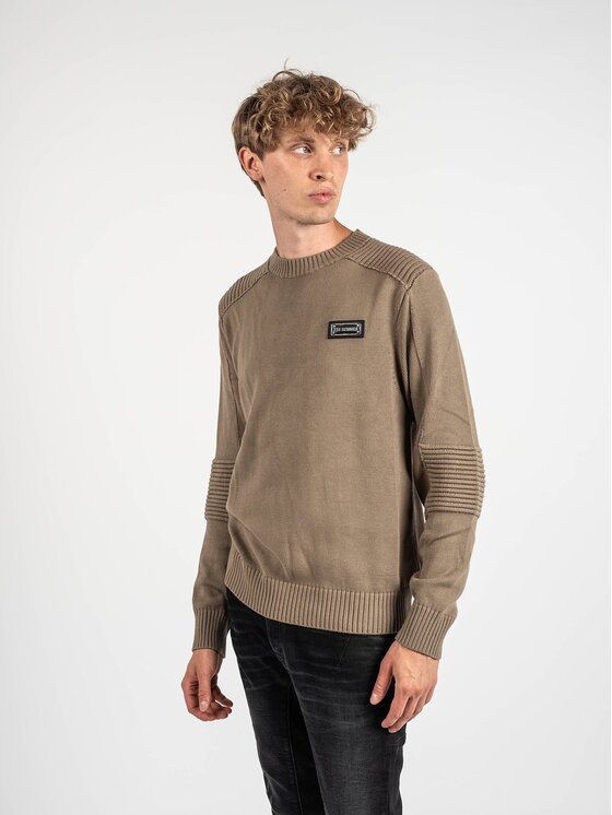 Les Hommes Les Hommes Πουλόβερ LKK122-607U | Motorcycle Jumper Μπεζ Regular Fit