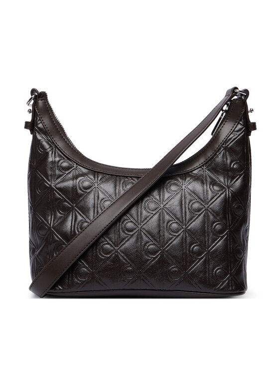 Calvin Klein Calvin Klein Torebka Emblem Aop Debossed Shoulder Bag LV04F3874G Brązowy