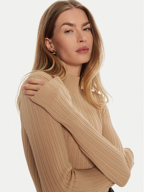 IVY OAK IVY OAK Rolák Kylie IO113143 Béžová Slim Fit