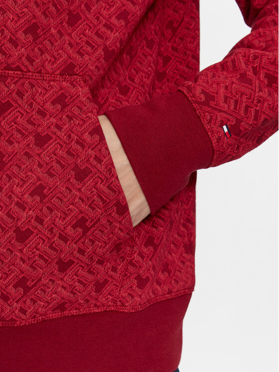 Tommy Hilfiger Tommy Hilfiger Pulóver Aop Monogram MW0MW32703 Piros Regular Fit