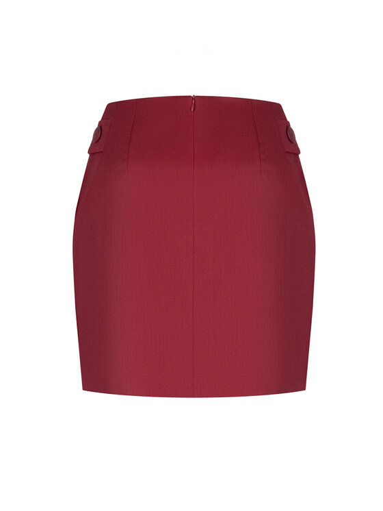 BENU BENU Spódnica ołówkowa Ołówkowa Bordowy Slim Fit
