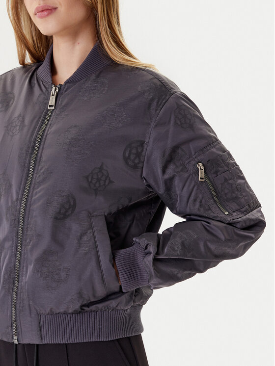 Guess Guess Bomber striukė W5YL08 WHDK2 Pilka Regular Fit