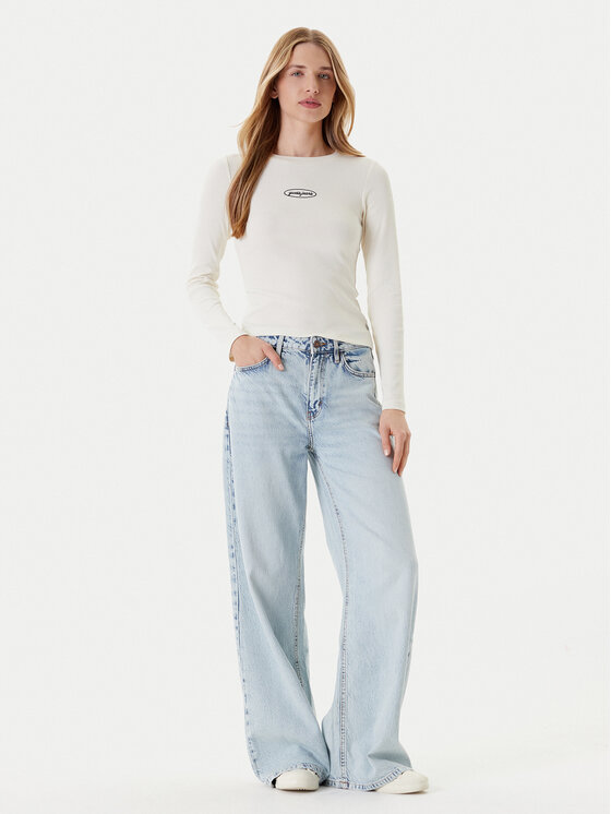 Guess Jeans Guess Jeans Blúz W5YP38 KA0H1 Ekru Slim Fit