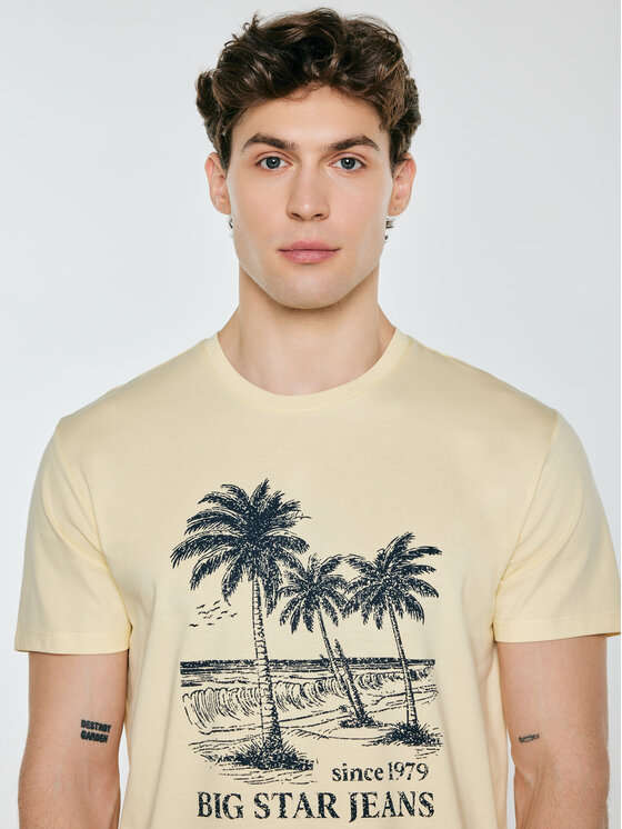 BIG STAR BIG STAR T-Shirt OMER Żółty Basic Fit