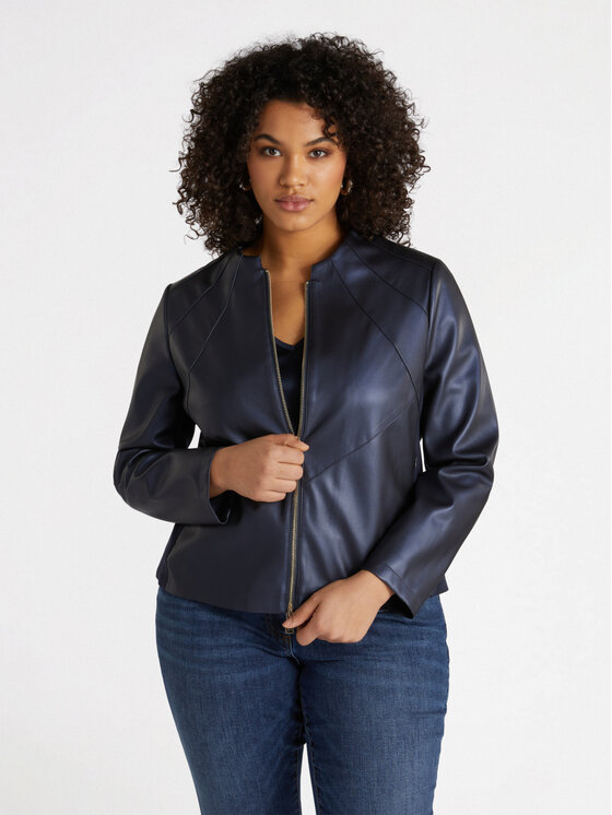 Fiorella Rubino Fiorella Rubino Kurtka z imitacji skóry R341T001190N034 Niebieski Slim Fit