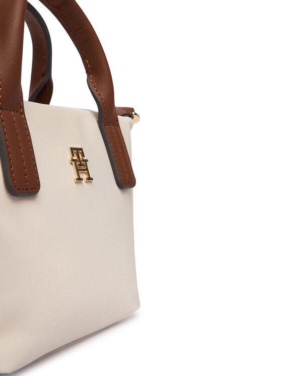 Tommy Hilfiger Tommy Hilfiger Handtasche Popette Micro Tote AW0AW18368 Écru