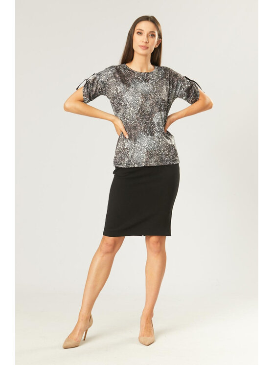 QUIOSQUE QUIOSQUE Bluzka POWDERY BLOUSE Brązowy Regular Fit