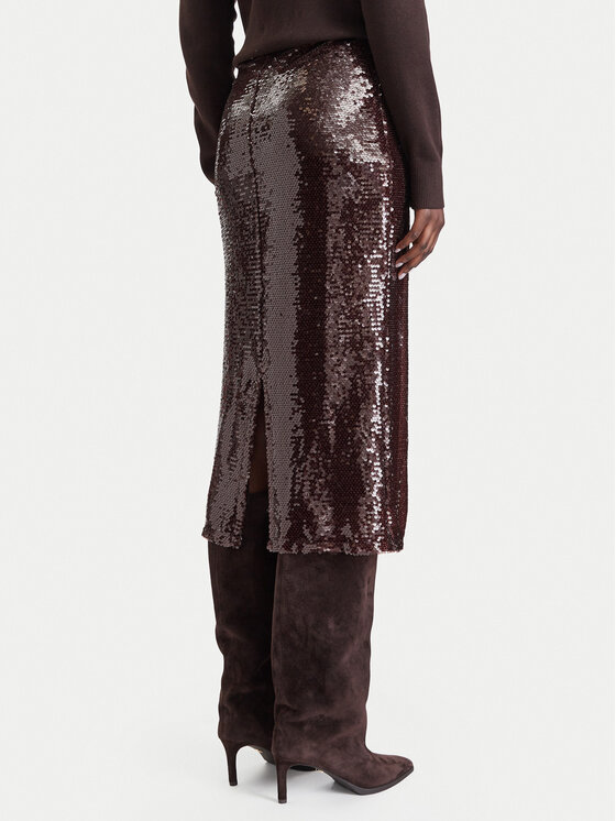 Rinascimento Rinascimento Midi suknja CFC0020440002 Tamno smeđa Regular Fit