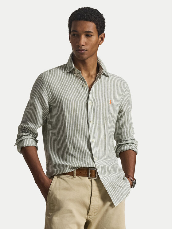 Polo Ralph Lauren Polo Ralph Lauren Cămașă 710B15594001 Verde deschis Custom Fit