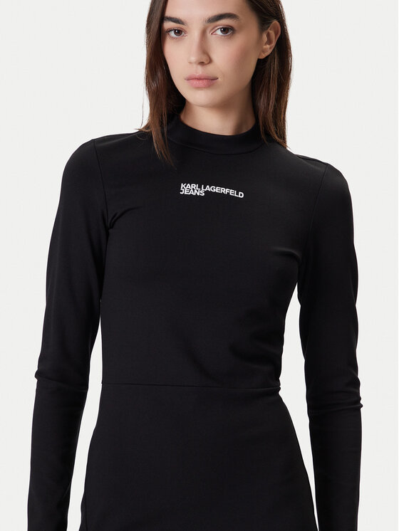Karl Lagerfeld Jeans Karl Lagerfeld Jeans Kleid für den Alltag A4W13005 Schwarz Slim Fit