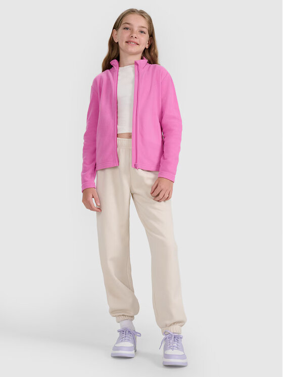 4F 4F Bluza BASIC+ Różowy Slim Fit