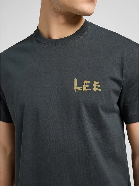 Lee Lee T-Shirt RELAXED GRAPHIC TEE Szary Regular Fit