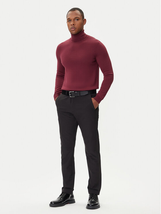 HUGO HUGO Rollkragenpullover San Thomas-M 50474174 Dunkelrot Regular Fit