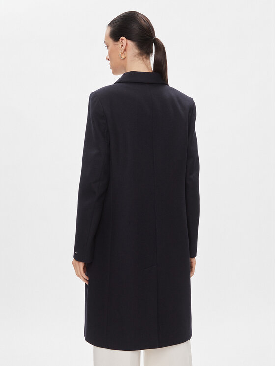 Tommy Hilfiger Tommy Hilfiger Вовняне пальто Classic Light Wool Blend Coat WW0WW41662 Cиній Regular Fit