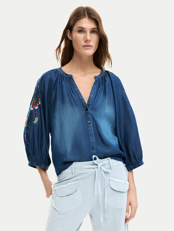 Desigual Desigual camicia di jeans 26SWBW16 Blu scuro Relaxed Fit