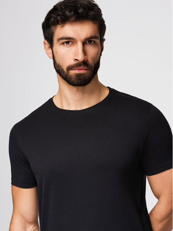 Ombre Ombre Komplet t-shirtów OM-TSBS-0268 Czarny Regular Fit