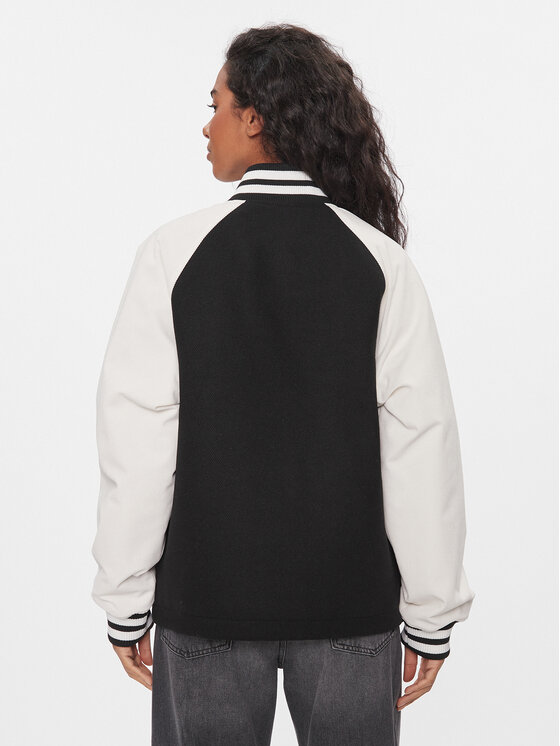 Tommy Jeans Tommy Jeans Bomberjacke Cord Mix Letterman DW0DW16592 Schwarz Regular Fit