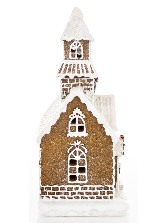 MIAhome MIAhome Figurka Dekoracja domek z piernika LED 22x12x10,5 cm z wieżyczką Kolorowy