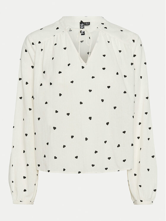 Pieces Pieces Majica 17151639 Écru Regular Fit