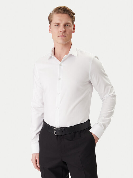 Calvin Klein Cămașă LV019EU090 Alb Slim Fit