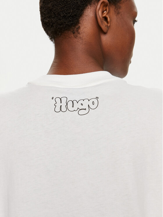 HUGO Hugo Tricou 50521229 Alb Oversize