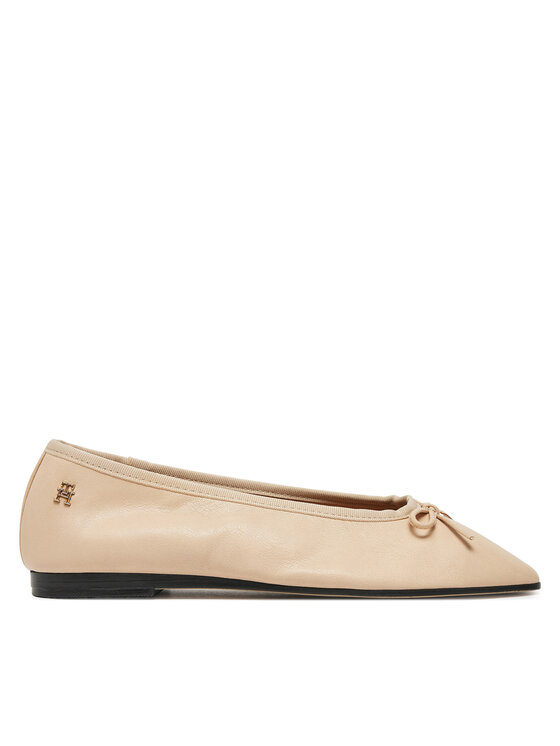 Tommy Hilfiger Tommy Hilfiger Balerina Soft Leather Ballerina Bow FW0FW08355 Rózsaszín