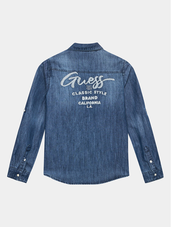 Guess Guess džínsová košeľa L3BH00 D4UE0 Modrá Regular Fit