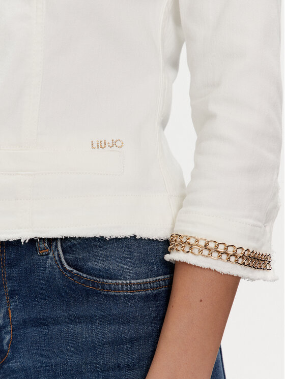 Liu Jo Liu Jo Džínsová bunda UXX039 D4128 Biela Regular Fit