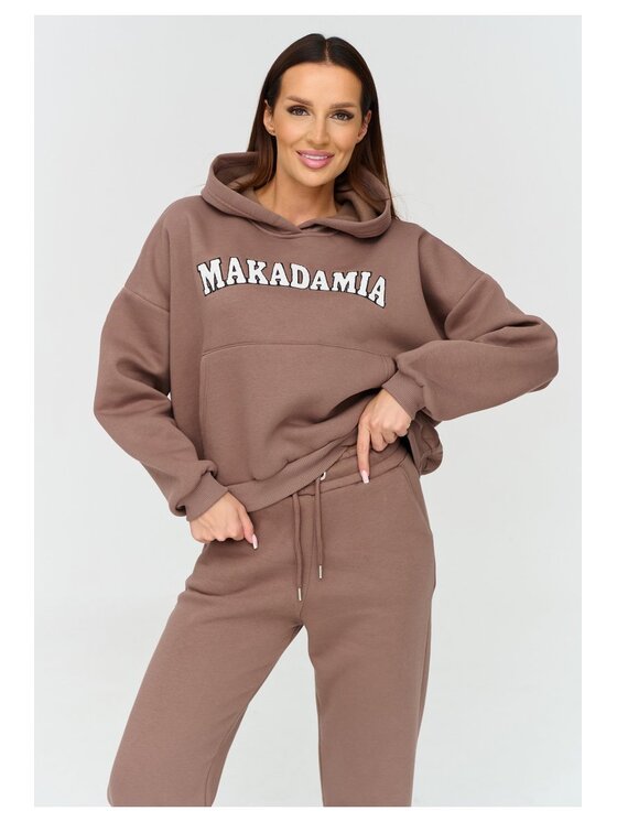 Makadamia Makadamia Dres A16 Brązowy Loose Fit