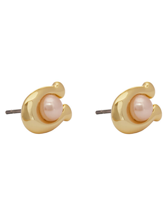 Coach Coach Обици Pearl Signature C Stud Earrings 37341922GLD651 Златист