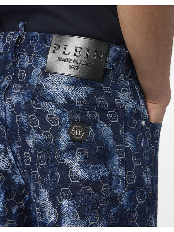 PHILIPP PLEIN PHILIPP PLEIN Szorty jeansowe 29792 Granatowy Regular Fit