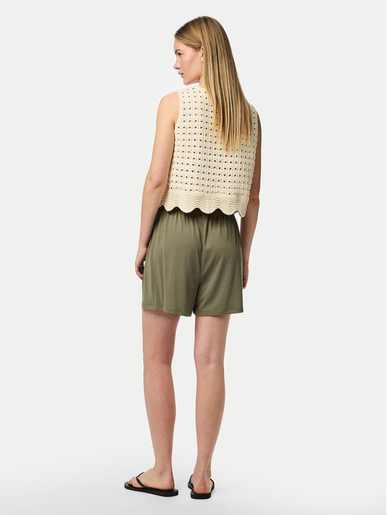 Pieces Pieces Шорти от плат Anora 17148783 Зелен Regular Fit