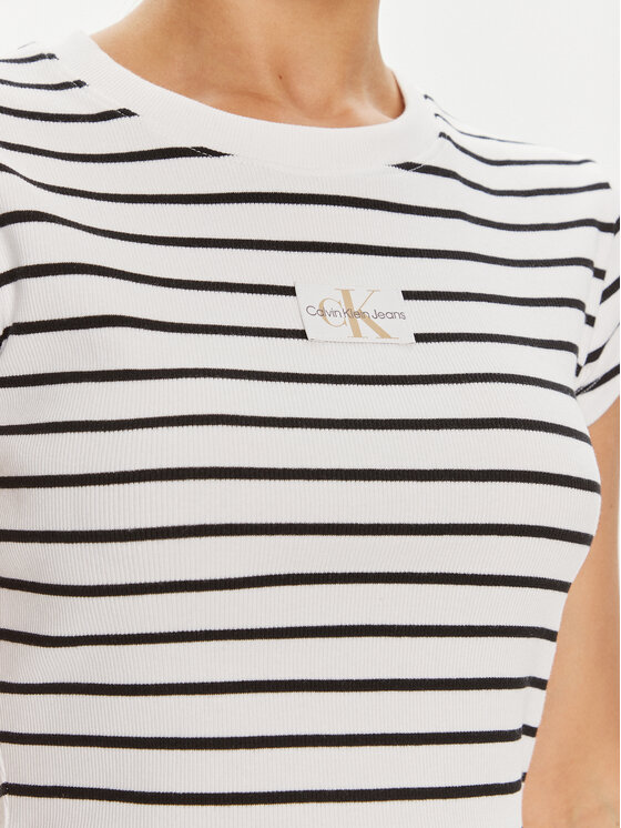 Calvin Klein Jeans Calvin Klein Jeans Marškinėliai Baby J20J223552 Balta Slim Fit