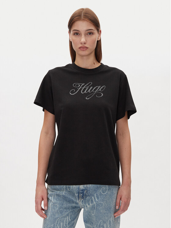 HUGO Tričko Vintage Tee 50537239 Čierna Relaxed Fit